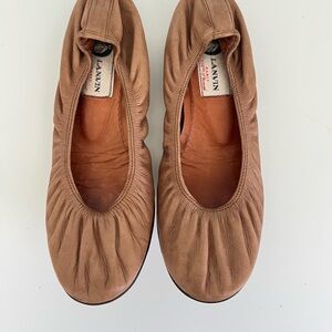 Lanvin Nude Leather Ballet Flats